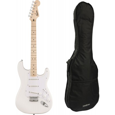 SQUIER PACK SONIC STRATOCASTER HT MN WHITE PICKGUARD ARCTIC WHITE + HOUSSE