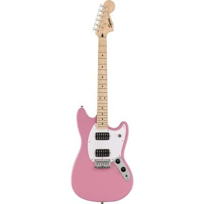 SONIC MUSTANG HH MN WHITE PICKGUARD FLASH PINK