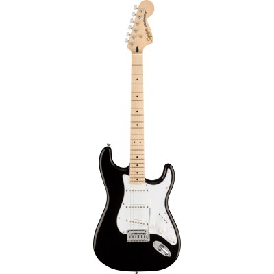SQUIER BY FENDER AFFINITY  STRATOCASTER MN, WHITE PICKGUARD, BLACK