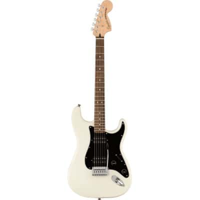 SQUIER BY FENDER AFFINITY  STRATOCASTER HH LRL, BLACK PICKGUARD, OLYMPIC WHITE