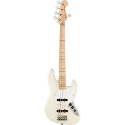 SQUIER BY FENDER AFFINITY  JAZZ BASS V MN, WHITE PICKGUARD, OLYMPIC WHITE