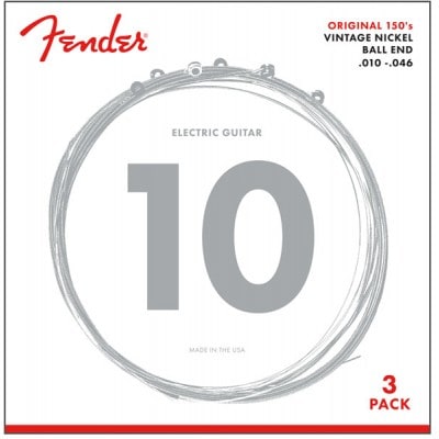 ORIGINAL 150 GUITAR STRINGS, PURE NICKEL WOUND, BALL END, 150R .010-.046 GAUGES, 3-PACK