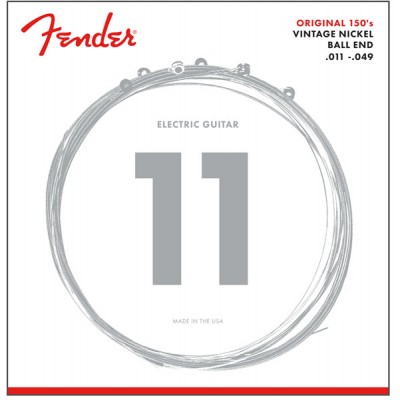 ORIGINAL 150 GUITAR STRINGS, PURE NICKEL WOUND, BALL END, 150M .011-.049 GAUGES, (6)