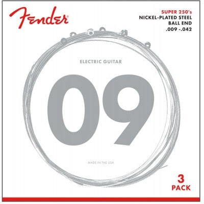 Fender Super 250l Nps à Boule Strings (.009-.042) 3-pack