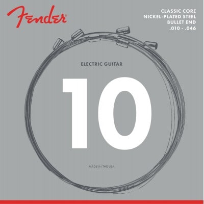 FENDER CLASSIC CORE ELECTRIC GUITAR STRINGS, 3255L, NICKEL PLATED STEEL, BULLET ENDS (.010-.046)