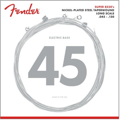 Fender 8250 , Nickel Plated Steel Taper Wound, Long Scale, 8250-5m .045-.130 Tirant,(jeu De 5 Cordes)