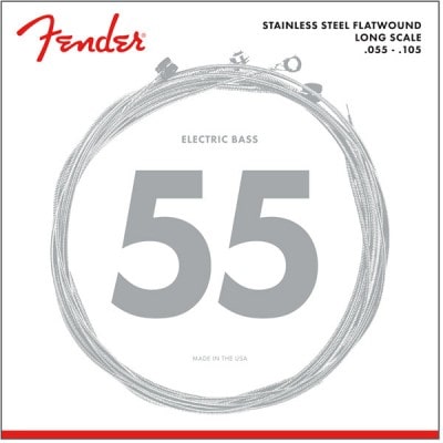 Fender Stainless 9050\'s , Stainless Steel Flatwound, 9050m .055-.105 Tirant, (jeu De 4 Cordes)