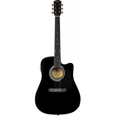 SA-105CE, DREADNOUGHT CUTAWAY, STAINED HARDWOOD FINGERBOARD, BLACK