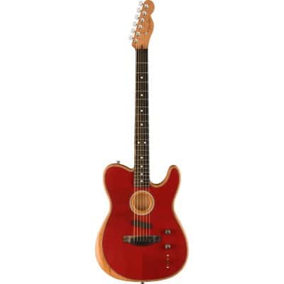 FENDER AMERICAN ACOUSTASONIC TELECASTER EBO, CRIMSON RED