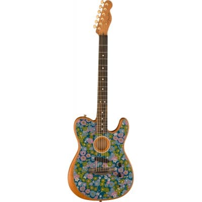 FSR AMERICAN ACOUSTASONIC TELECASTER, BLUE FLOWER