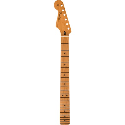 FENDER SATIN ROASTED MAPLE STRATOCASTER LH NECK, 22 JUMBO FRETS, 12", MAPLE, FLAT OVAL SHAPE