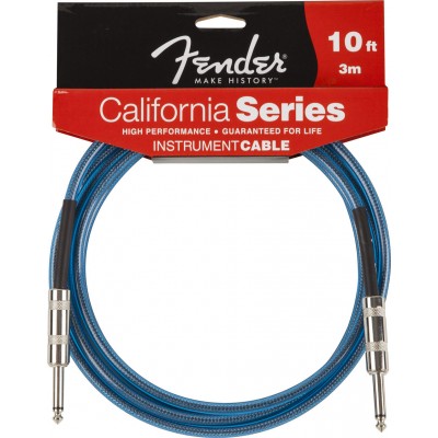 FENDER CALIFORNIA SERIES INSTRUMENT CABLE 10' LAKE PLACID BLUE