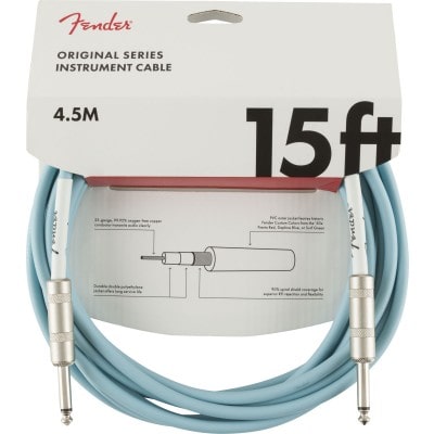 ORIGINAL INSTRUMENT CABLE, 15', DAPHNE BLUE