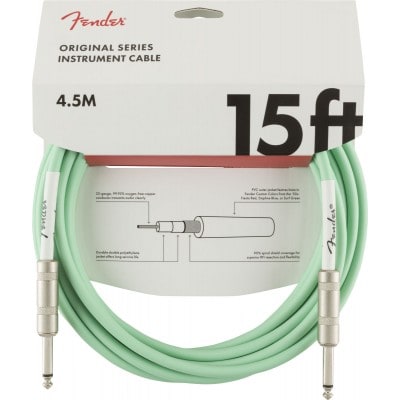 ORIGINAL INSTRUMENT CABLE, 15', SURF GREEN