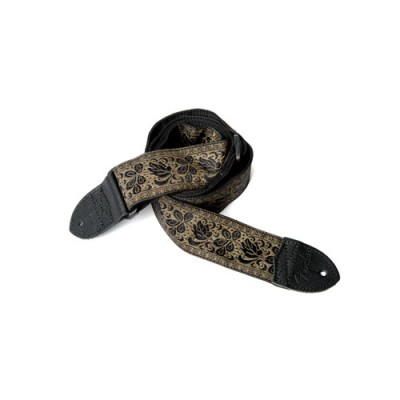 FENDER 2' NYLON METALLIC GOLD WITH BLACK ROSES