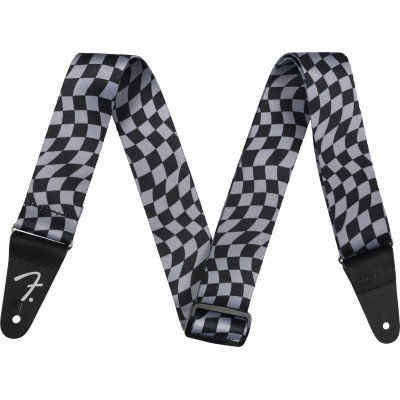 Wavy Checkerboard Polyester Strap, Gray