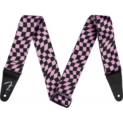Wavy Checkerboard Polyester Strap, Pink