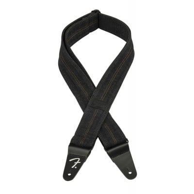 FENDER X WRANGLER DENIM STRAP WASHED BLACK STITCH