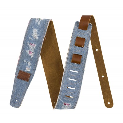 X WRANGLER RIPPED DENIM STRAP INDIGO