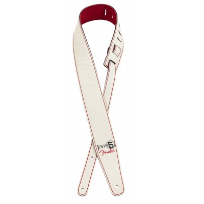 FENDER JOHN 5 LEATHER STRAP WHITE AND RED