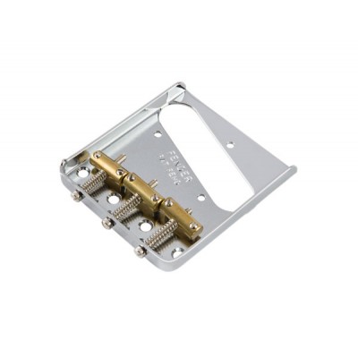 3-saddle American Vintage Tele Bridge Assembly With Brass Saddles (chrome)
