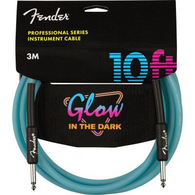 PROFESSIONAL GLOW IN THE DARK CABLE, BLUE, 10'