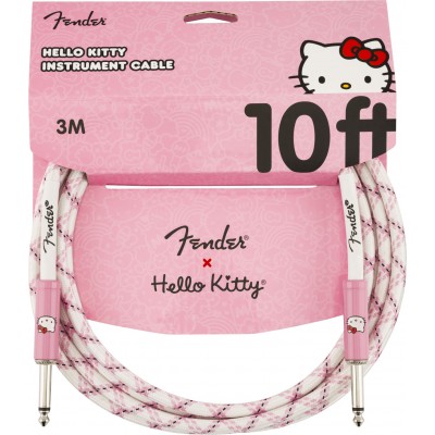 Fender x Hello Kitty White/Pink Woven Cable 10'