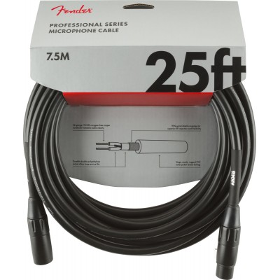 PROFESSIONAL MICROPHONE CABLE, 25', BLACK