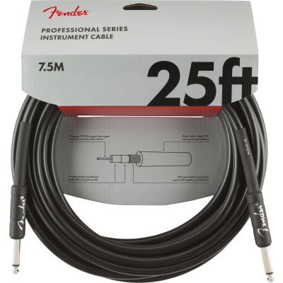 FENDER PROFESSIONAL INSTRUMENT CABLE, STRAIGHT/STRAIGHT, 25