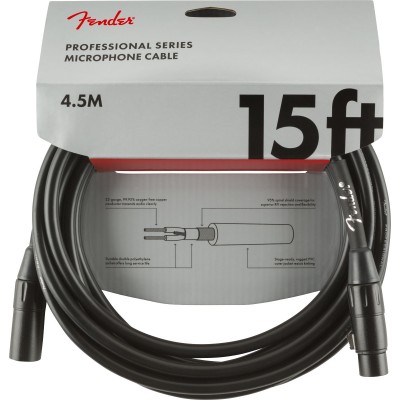 FENDER PROFESSIONAL SERIES MICROPHONE CABLE 15' BLACK