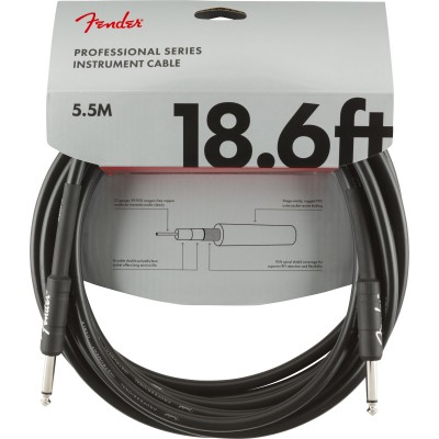 PROFESSIONAL INSTRUMENT CABLE, STRAIGHT/STRAIGHT, 18.6', BLACK