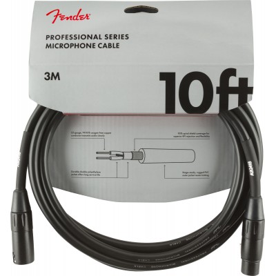 PROFESSIONAL MICROPHONE CABLE, 10', BLACK