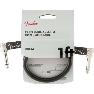 Professional Instrument Cables, Angle/Angle, 1', Black