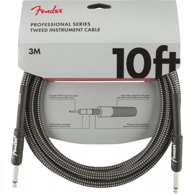 FENDER PROFESSIONAL SERIES INSTRUMENT CABLES 10' GRAY TWEED