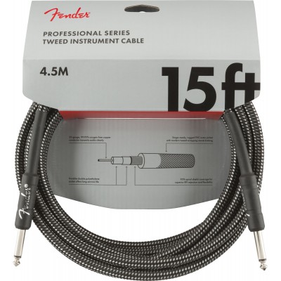 FENDER PROFESSIONAL SERIES INSTRUMENT CABLE 15' GRAY TWEED