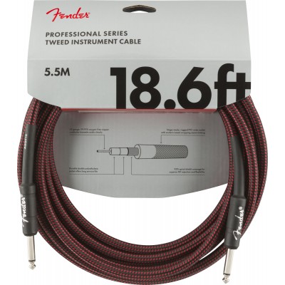 FENDER 5,5M PROFESSIONAL SERIES INSTRUMENT CABLE 18.6' RED TWEED