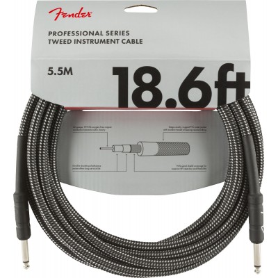 FENDER 5,5M PROFESSIONAL SERIES INSTRUMENT CABLE 18.6' GRAY TWEED