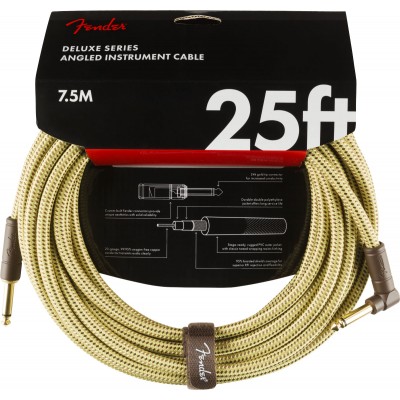 DELUXE INSTRUMENT CABLE, STRAIGHT/ANGLE, 25', TWEED