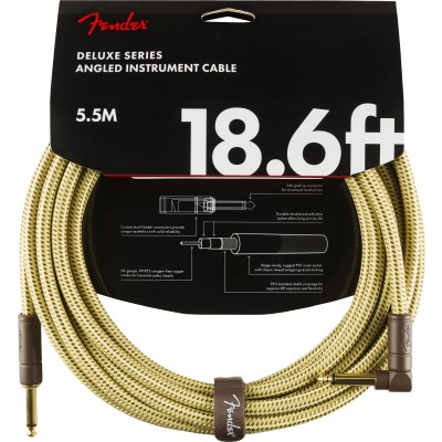 DELUXE INSTRUMENT CABLE STRAIGHT/ANGLE 18.6' TWEED