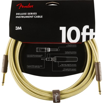 Fender Deluxe Series Instrument Cable Straight/straight 10\' Tweed
