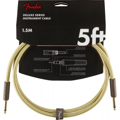 FENDER 1,5M DELUXE SERIES INSTRUMENTS CABLE STRAIGHT/STRAIGHT 5' TWEED