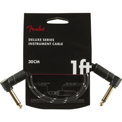 DELUXE INSTRUMENT CABLE, ANGLE/ANGLE, 1', BLACK TWEED