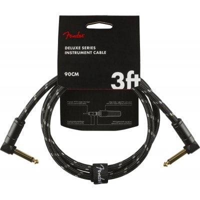 Fender Deluxe Series Instrument Cable Angle/angle 3\' Black Tweed
