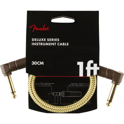 DELUXE INSTRUMENT CABLE, ANGLE/ANGLE, 1', TWEED
