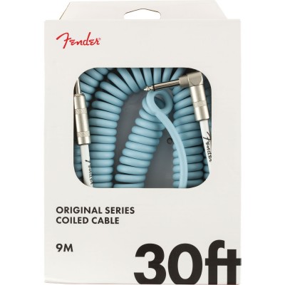 ORIGINAL COIL CABLE, STRAIGHT-ANGLE, 30', DAPHNE BLUE