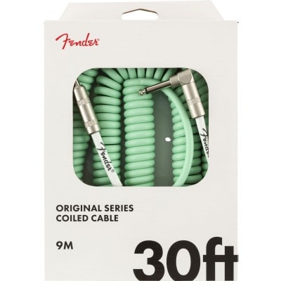 Fender Original Series Coil Cable Straight-angle 30\' Surf Green