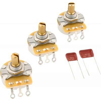 Stratocaster Split Shaft Potentiometer and Capacitor Kit 3-Pack