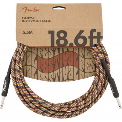 18.6' FESTIVAL INSTRUMENT CABLE, PURE HEMP, RAINBOW
