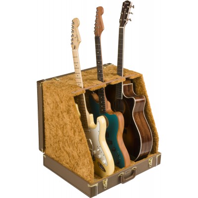 STAND FENDER CLASSIC SERIES CASE 3 GUITARES MARRON