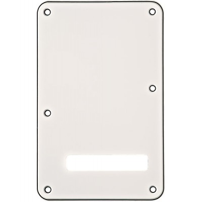 BACKPLATE, STRATOCASTER, WHITE (W/B/W), 3-PLY